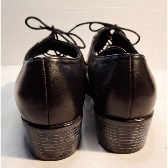 Black Munro Womens Oxford Lace-Up Shoes Size 7WW Wide Width - Picture 4 of 8